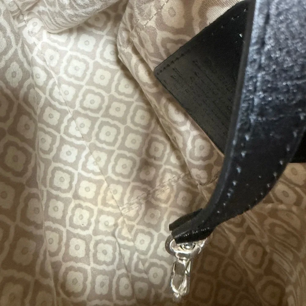 Brighton Barbados Pewter Pebbled Leather Hobo Shoulder Bag